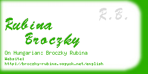 rubina broczky business card